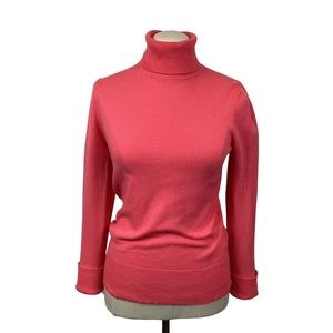Victor Cashmere Turtleneck Sweater Coral EUC